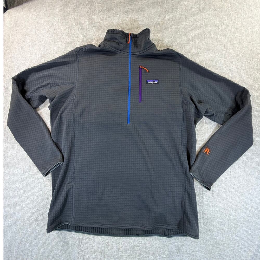 Patagonia Mens XL Gray R1 Fleece Long Sleeve Pullover Outdoor Hiking Performance